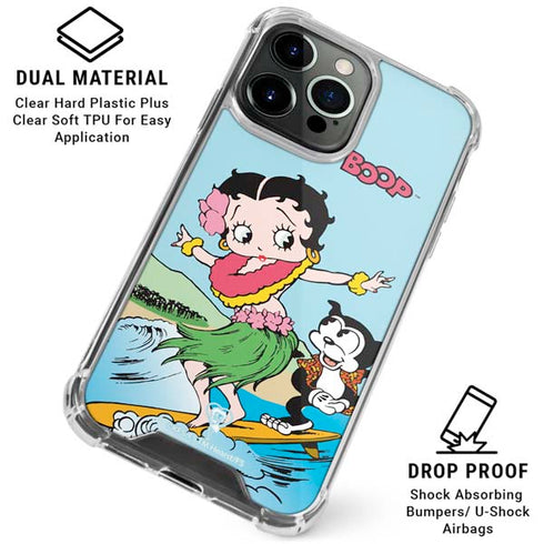 Betty Boop Surfing iPhone 16 Pro Clear Case